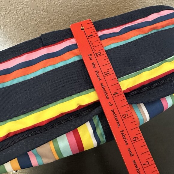 LeSportsac Multicolor Stripes Bag Handbag Purse Crossbody Wide Strap Tote Expand - Picture 12 of 12